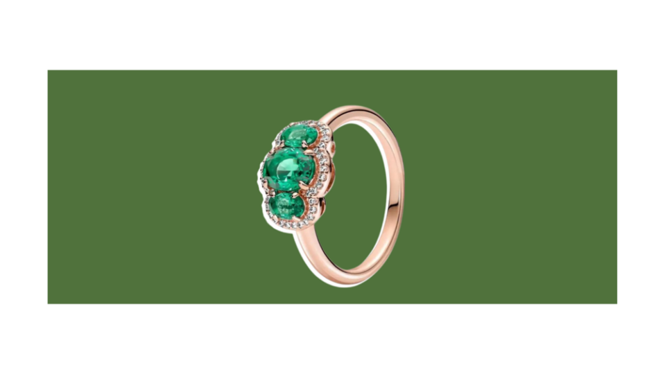 Who said an engagement ring couldn’t have a pop of color?