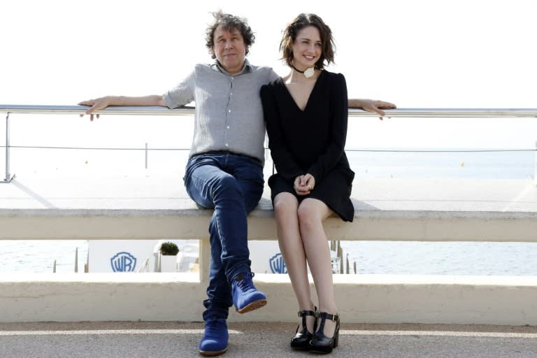 British actors Stephen Rea and Tuppence Middleton pose during a photocall for the TV series 'War and Peace', at the MIPCOM audiovisual trade fair in Cannes, southern France, in October 2015
