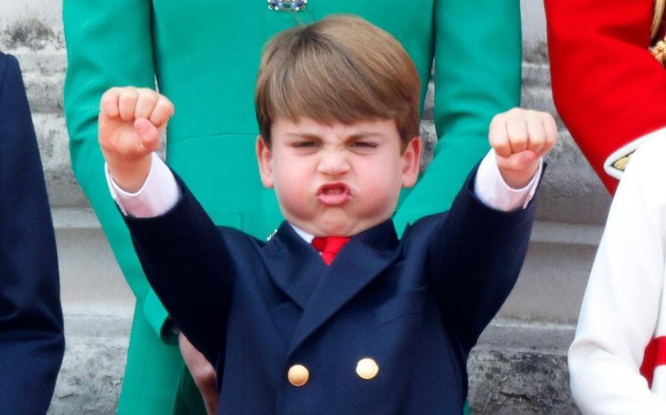 Prince Louis punches the air as planes roar overhead - Max Mumby