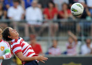 Abby Wambach #20 of the USA heads the ball during the game against China at PPL Park on May 27, 2012 in Chester, Pennsylvania. (Photo by Drew Hallowell/Getty Images)