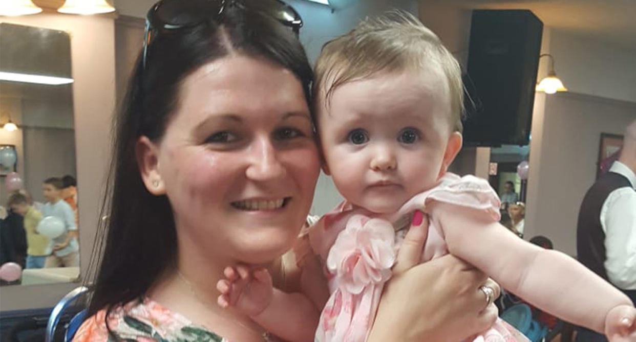 Tara with Sofia at her Christening in 2019, before she died from a rare brain condition called AVM. (PA Real Life)