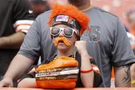 <p>A young Cleveland Browns fan looks on before the game against the Baltimore Ravens at Cleveland Browns Stadium on September 18, 2016 in Cleveland, Ohio. (Photo by Joe Robbins/Getty Images) </p>