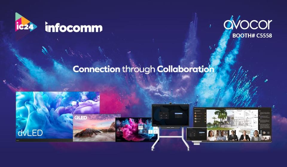 The Avocor display lineup to be showcased at InfoComm 2024.