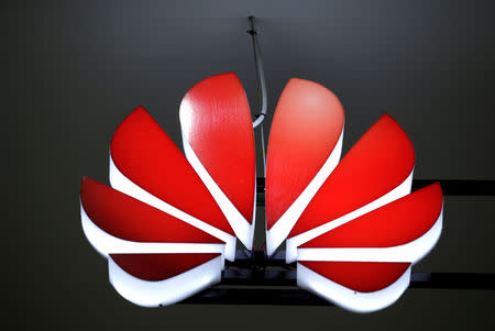 A Huawei logo is seen at an exhibition during the World Intelligence Congress in Tianjin, China May 16, 2019. REUTERS/Jason Lee