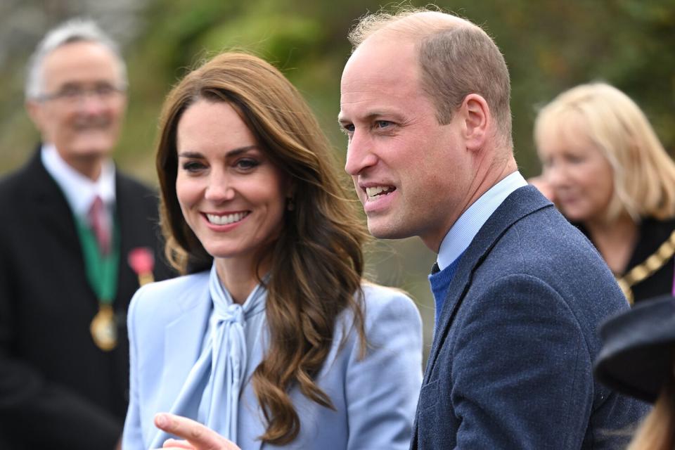 Prince William, Prince of Wales and Catherine, Princess of Wales during a visit to Carrickfergus