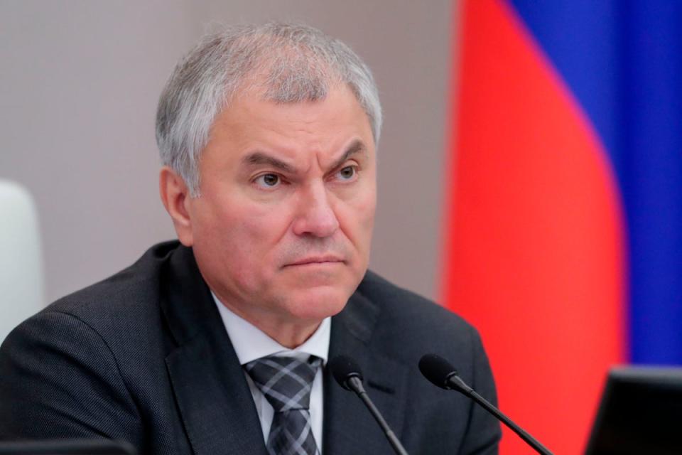 Vyacheslav Volodin announced the decision to withdraw the 1956 fishing deal with the UK (AP)