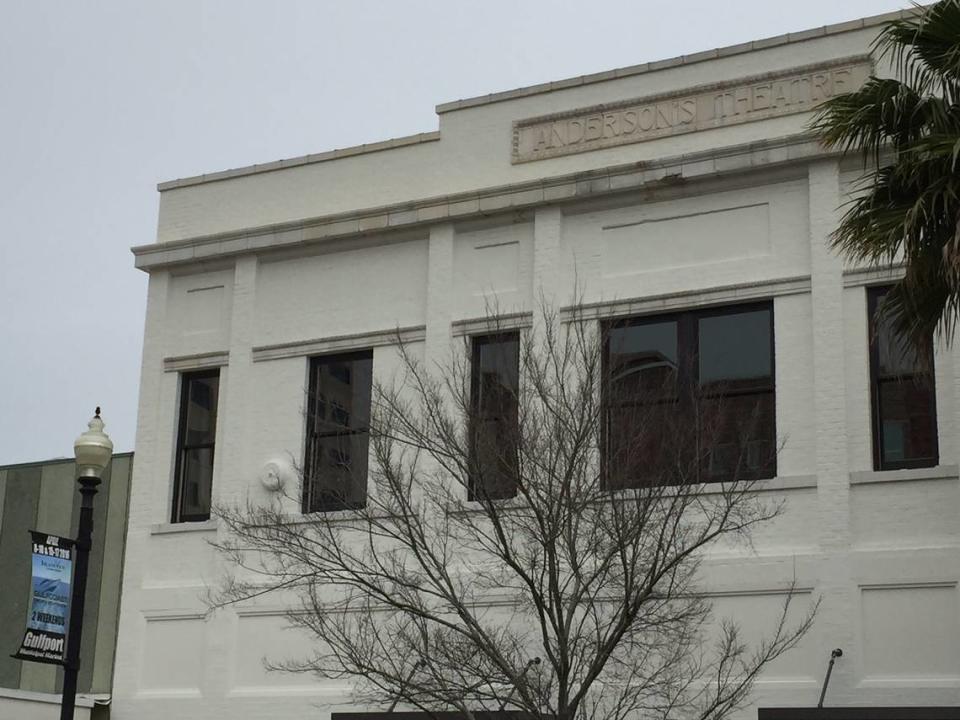 The “Anderson Theatre” sign is still visible on the exterior of the downtown Gulfport building that was incorporated into the Balch & Bingham law office in 2015-2016.