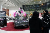 A Saudi woman is seen at the first automotive showroom solely dedicated for women in Jeddah, Saudi Arabia January 11, 2018. REUTERS/Reem Baeshen