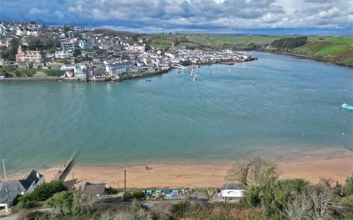 The beach in East Portlemouth, South Devon, has views across the estuary to Salcombe