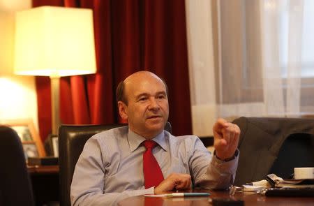 Vienna State Opera director Dominique Meyer gestures during a Reuters interview in his office in Vienna October 1, 2014. REUTERS/Leonhard Foeger