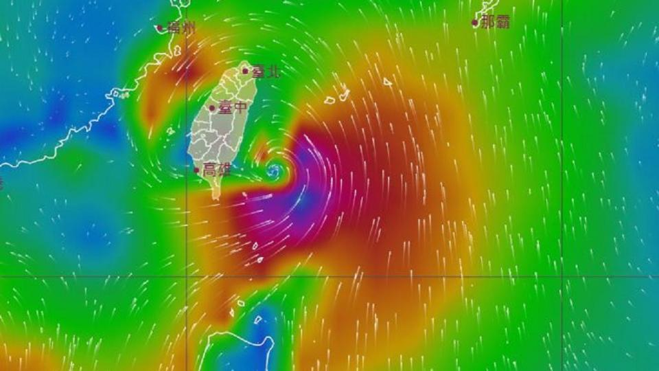 風場預報顯示圖。（圖／中央氣象局）