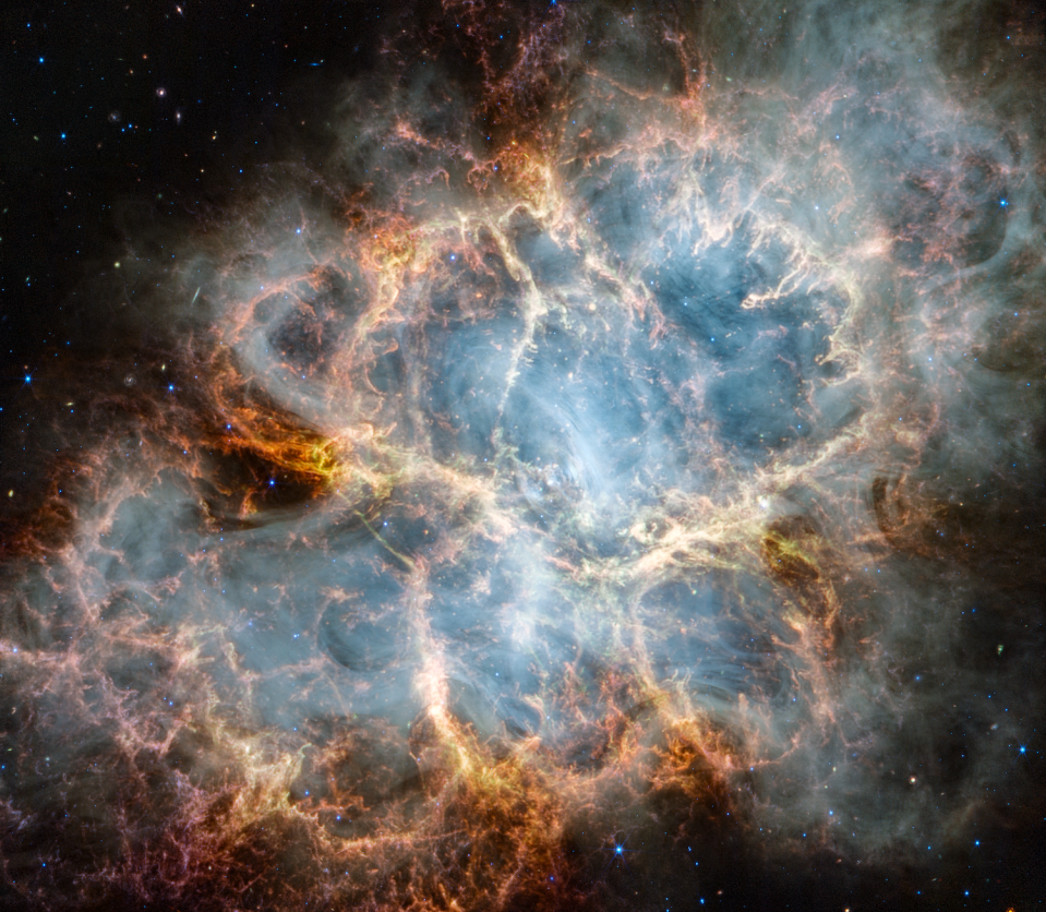 Der Krebsnebel, fotografiert vom James Webb-Weltraumteleskop der Nasa.  - Copyright: NASA, ESA, CSA, STScI, Tea Temim (Princeton University)