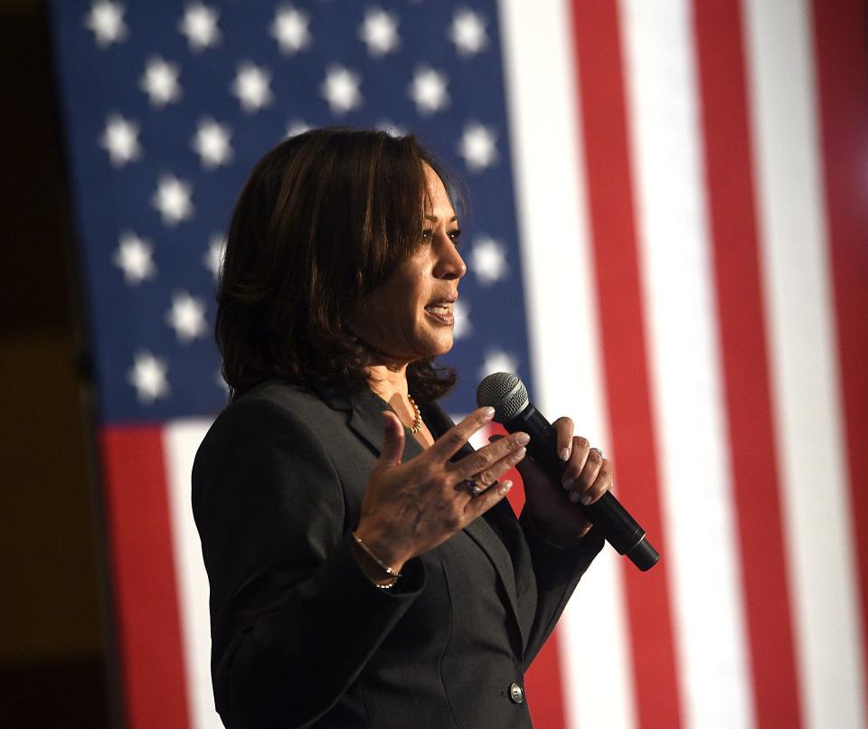 Senator Kamala Harris holds a campaign rally in Nevada's Joe Crowley Student Union in Reno on Oct. 3, 2019.