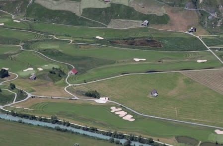 General view shows the Andermatt Swiss Alps Golf Course in Andermatt