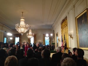 Winners of the National Medals of Science and Technology enter awards ceremony at the White House. Credit: Mariette DiChristina