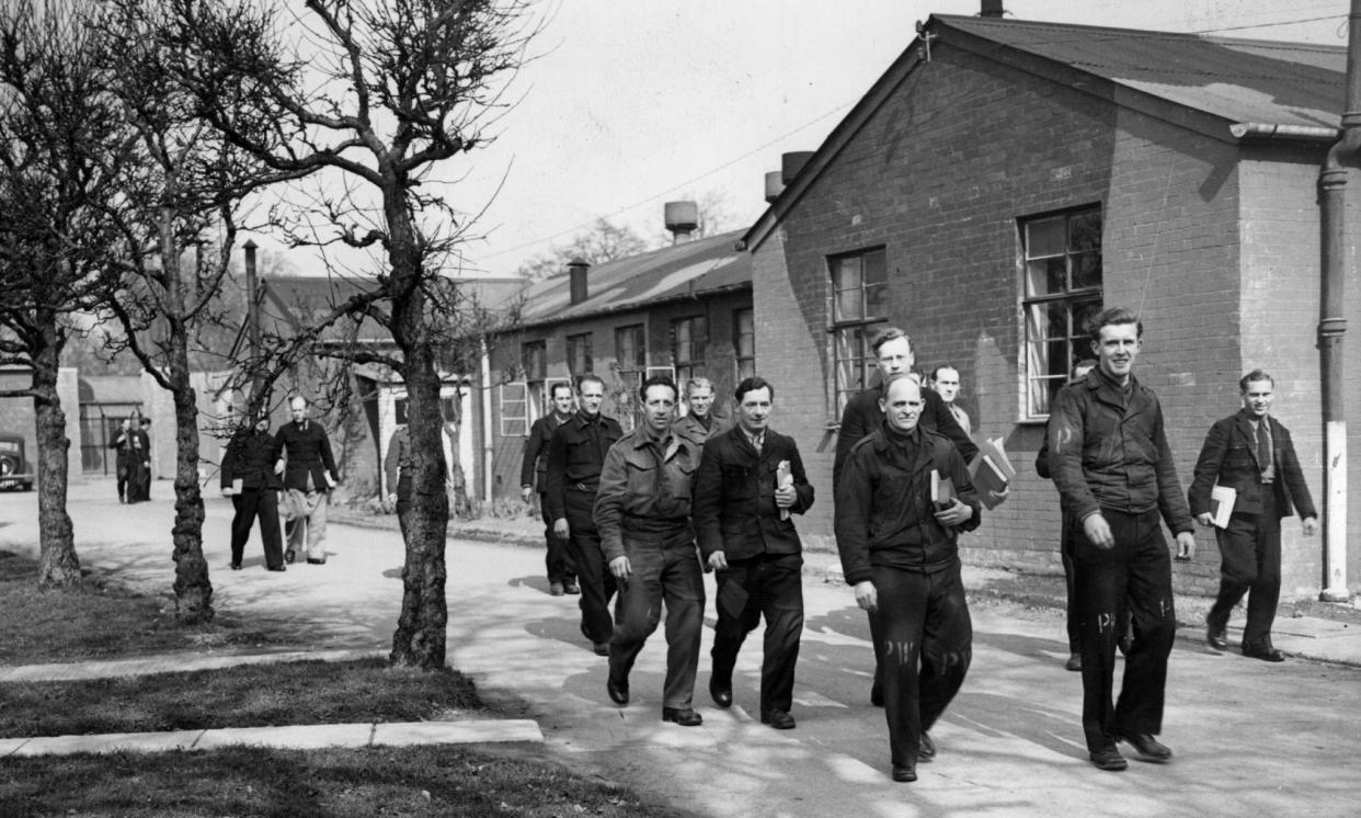 <span>German prisoners of war at an English camp in April 1946.</span><span>Photograph: Keystone/Getty Images</span>