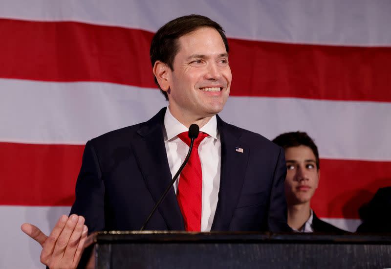 Republican U.S. Senator Marco Rubio appears at his U.S. midterm election night gathering in Miami