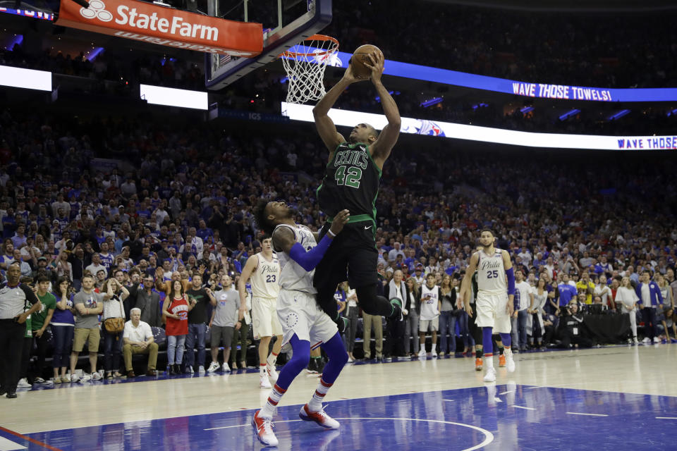 Al Horford comes through with the game-winning bucket. (AP Photo/Matt Slocum)