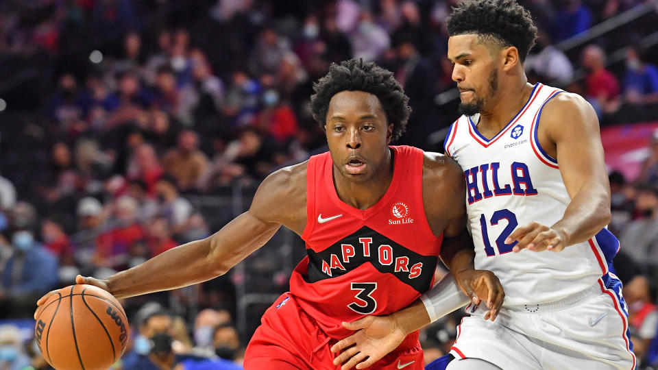 OG Anunoby, left, looks primed for a big season for the Toronto Raptors. (Eric Hartline-USA TODAY Sports)