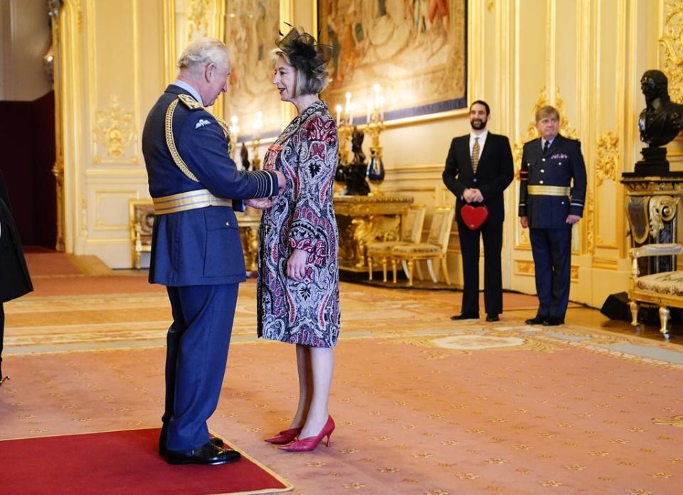 Dame Maureen Lipman receives her award from the Prince of Wales (Aaron Chown/PA) (PA Wire)