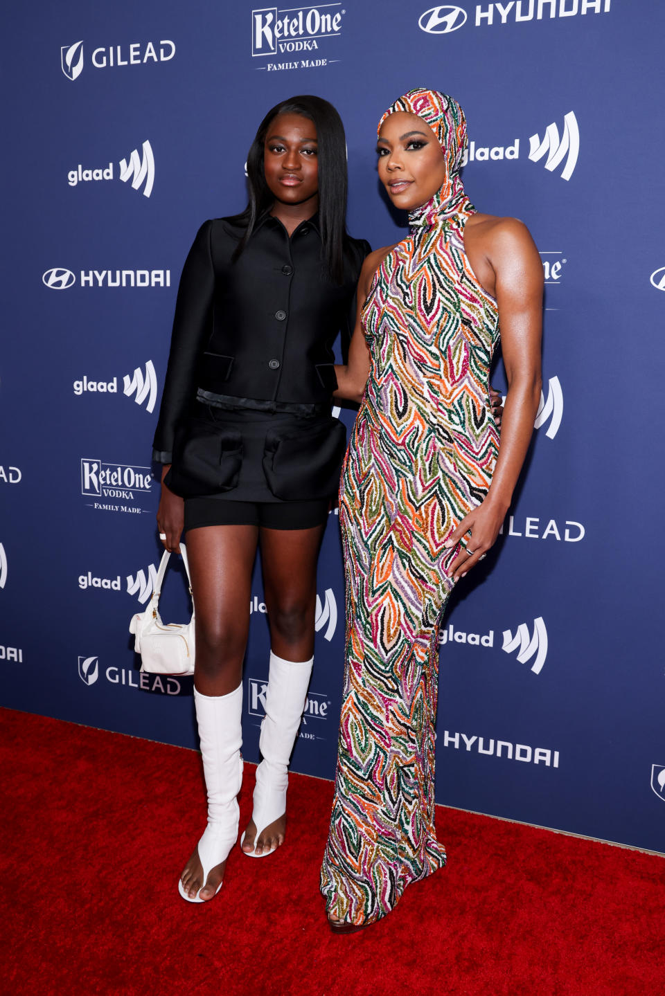 Zaya Wade and Gabrielle Union at the 34th GLAAD Media Awards held at The Beverly Hilton Hotel on March 30, 2023 in Beverly Hills, California. (Photo by Mark Von Holden/Variety via Getty Images)