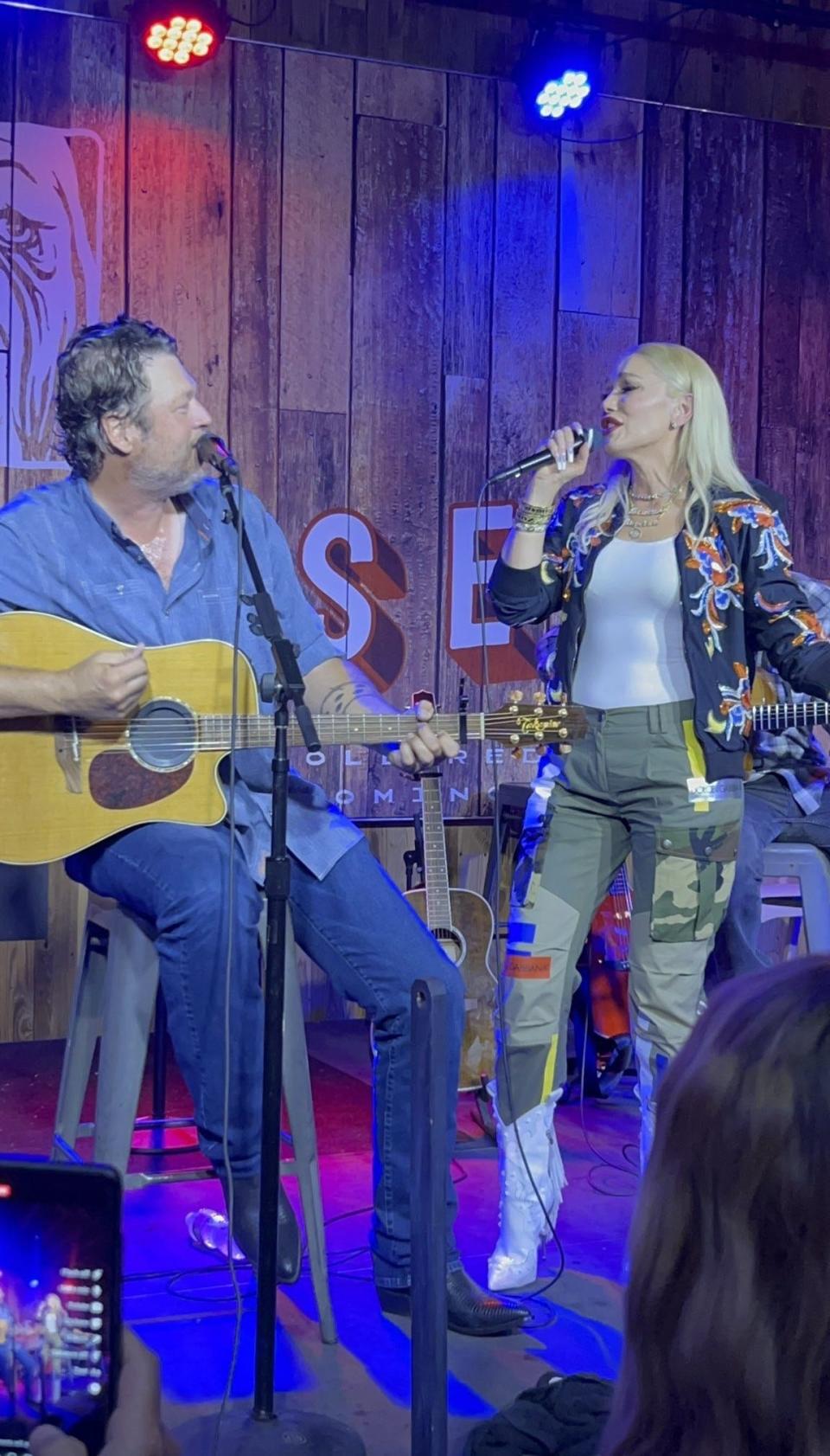 Husband-and-wife music stars Blake Shelton and Gwen Stefani perform Aug. 11 at Shelton's Ole Red Tishomingo restaurant, bar and music venue.