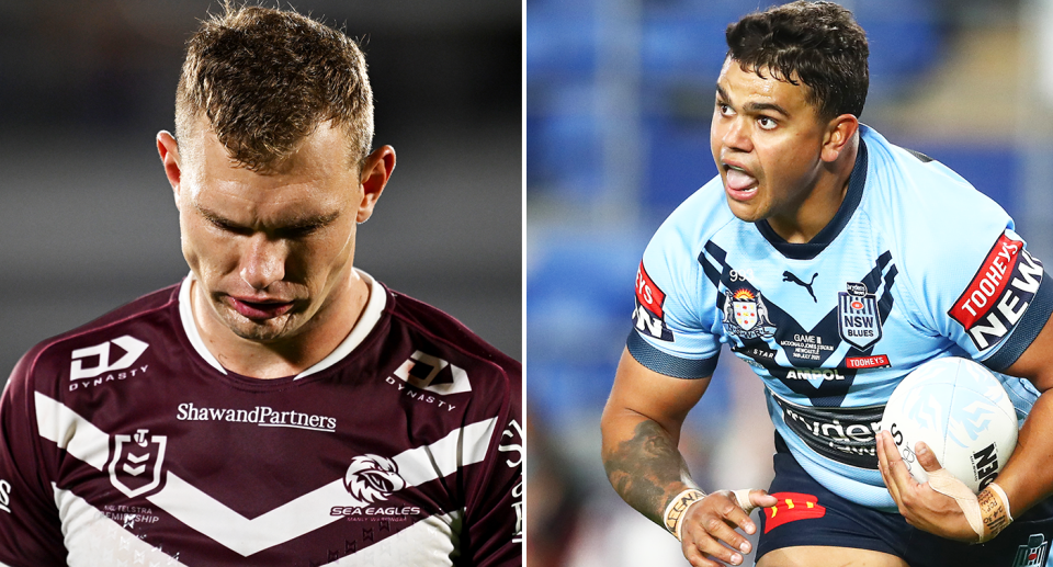 Tom Trbojevic left and Latrell Mitchell right