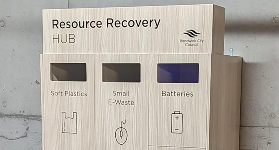 The new Resource Recovery Hub bin outside a Sydney apartment.