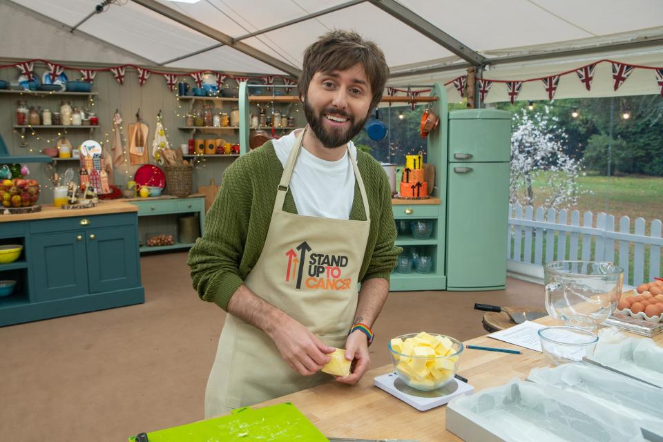 James Buckley made a toilet cake filled with chocolate poos. (Channel 4/Mark Bourdillon)