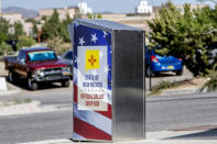 FILE - A ballot drop box awaits deposits at an early voting center in Santa Fe, N.M., on June 1, 2022. The refusal by a local Republican-controlled commission in one New Mexico county to initially certify its election results posed a question: Why New Mexico, a state that has not been a traditional political battleground? The seeds of the temporary election crisis that rippled across the country had been planted many months before, as conspiracy theories and false claims about the 2020 presidential election began dominate political discussion in heavily Republican Otero County. (AP Photo/Morgan Lee, File)