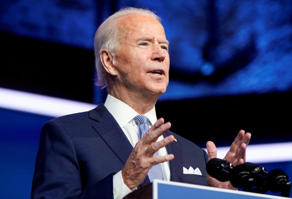 <p>President-elect Joe Biden announces announces national security team at his transition headquarters in Wilmington, Delaware</p> (REUTERS)