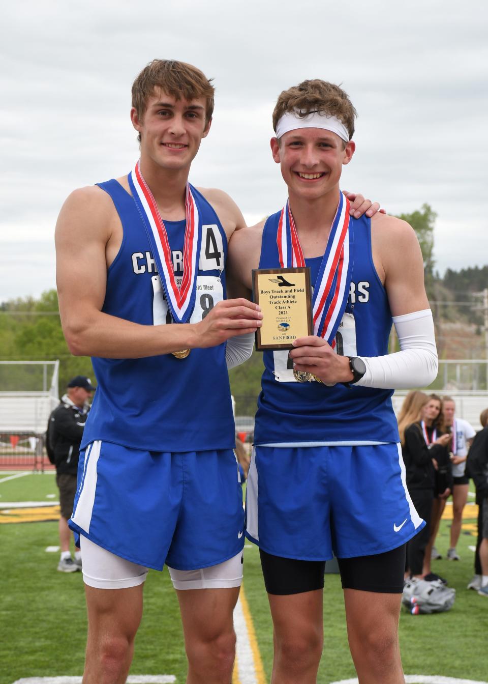 Class A track MVPs Chris Oostra (left) and Isaac Davelaar.