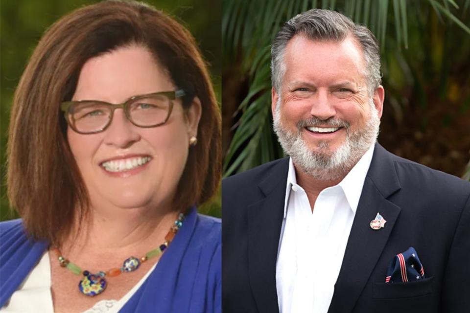 Misty Servia and Mike Rahn are grappling over comments made on a controversial Lakewood Ranch vaccine clinic last year in the Manatee County District 4 race.