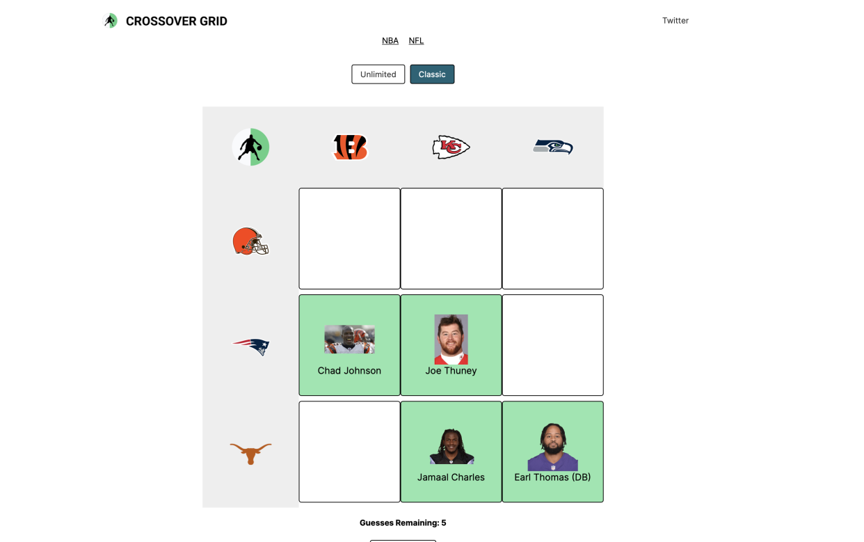 NFL Crossover Grid