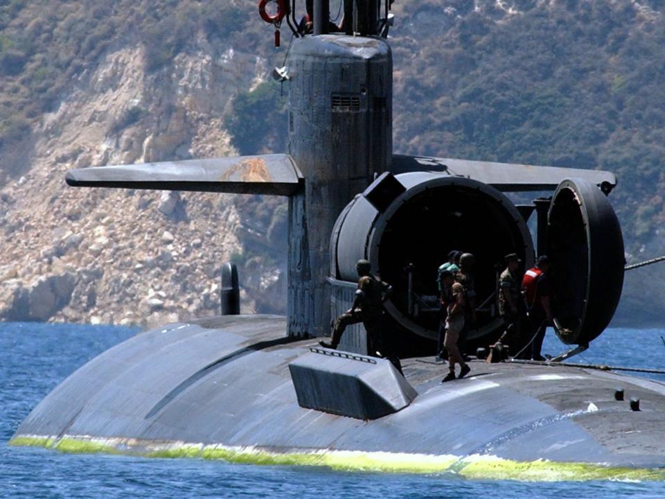 Navy Los Angeles-class submarine USS Dallas dry deck shelter