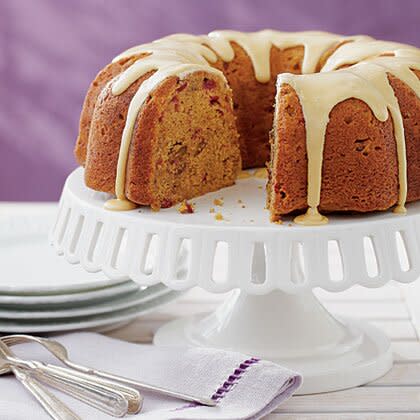 Maple-Glazed Pumpkin-Cranberry Coffee Cake