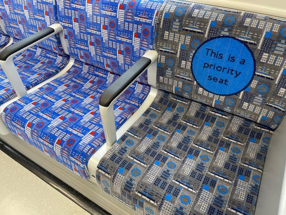 The Holden moquette seat pattern on new Piccadilly line trains (Ross Lydall)