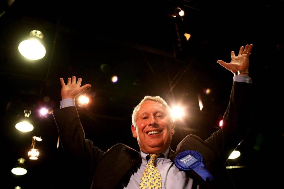 Sir Bob Neill, who is standing down, celebrates winning the Bromley and Chislehurst by-election in 2006 (PA Archive)