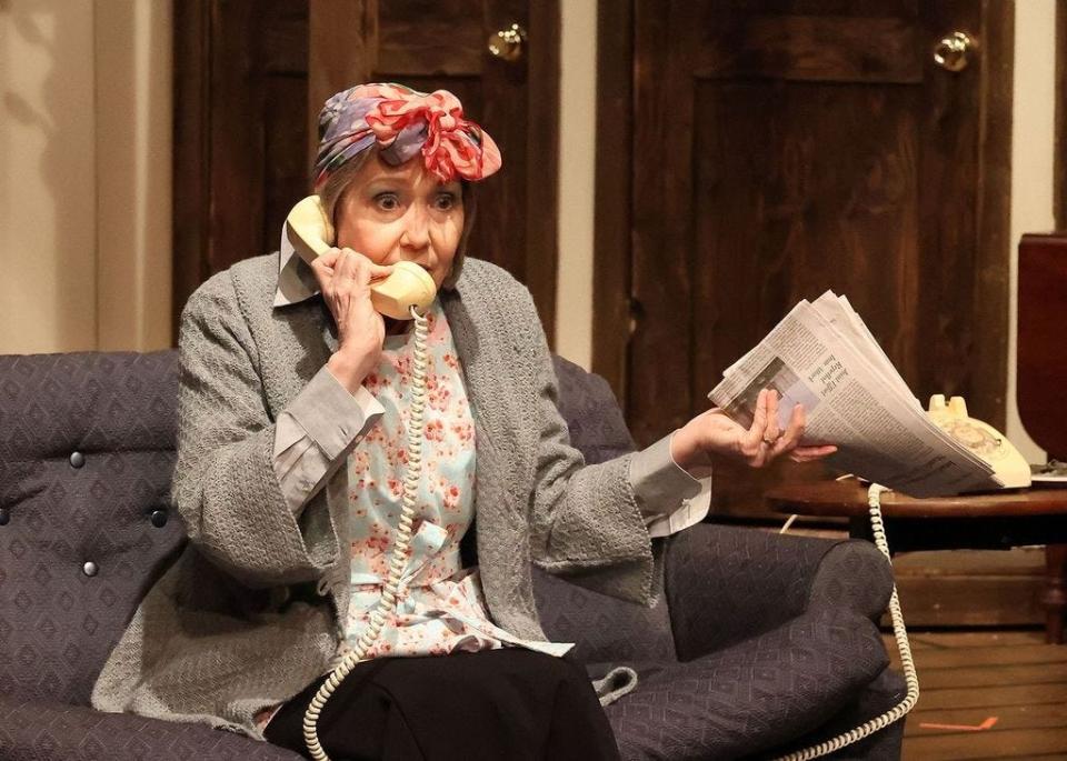 Julie Randall is one of more than a dozen actors who kept the crowd laughing all evening during "Noises Off" at Academy playhouse.