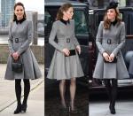 <p>Kate Middleton proved that the third time is really the charm with an old favorite: a gray tweed a-line Catherine Walker coat dress. While she first wore the classic in 2019 and brought it back out in 2020, the then-Duchess of Cambridge wore it again in 2022 for an appearance with the then-Prince of Wales and the then-Duchess of Cornwall at the Prince's Foundation training site at Trinity Buoy Wharf in February 2022. </p>