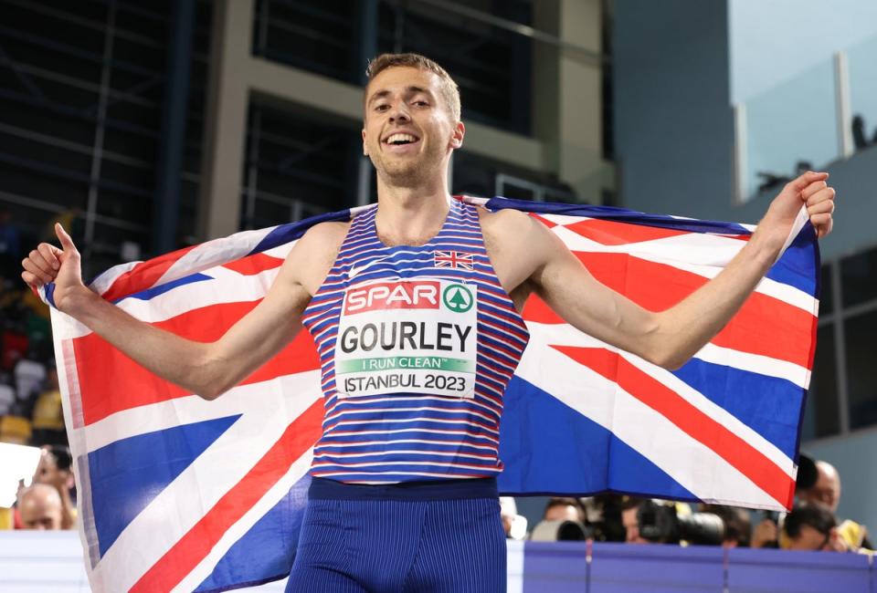 Neil Gourley after winning silver at last year’s European Athletics Indoor Championships (Getty Images for European Athlet)