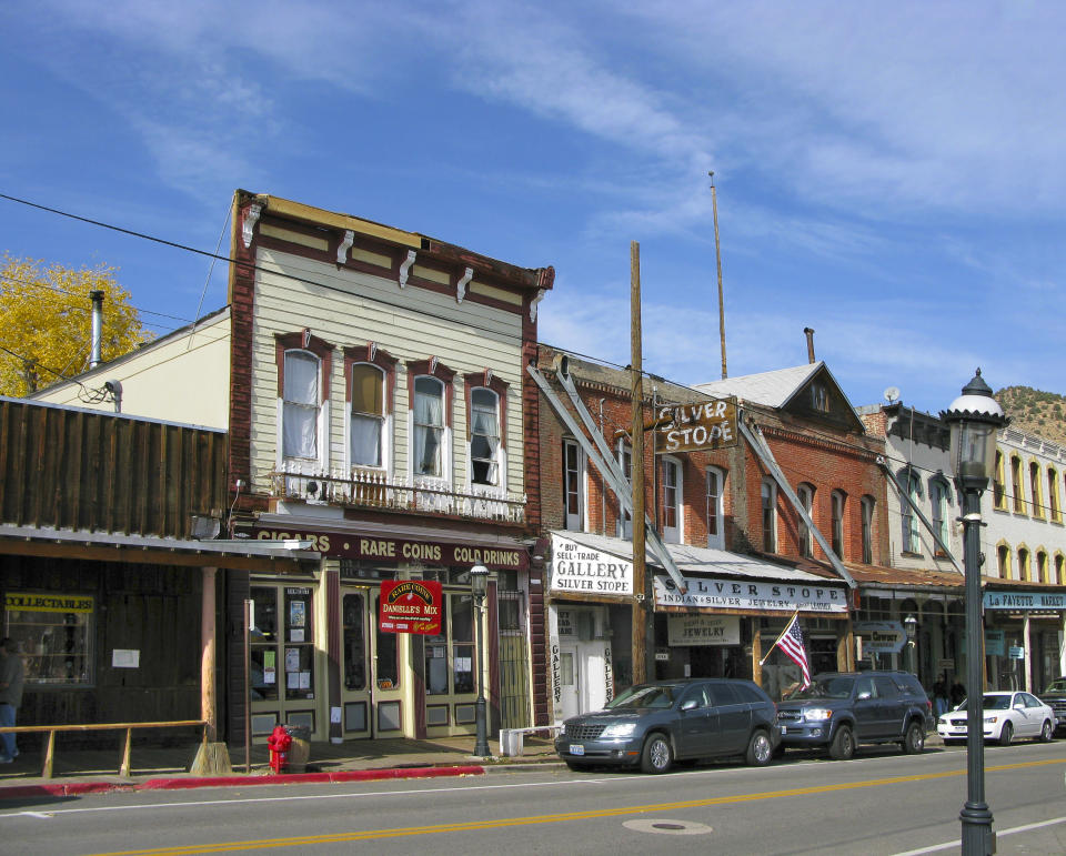 The historic downtown area in Virginia City, Nevada.