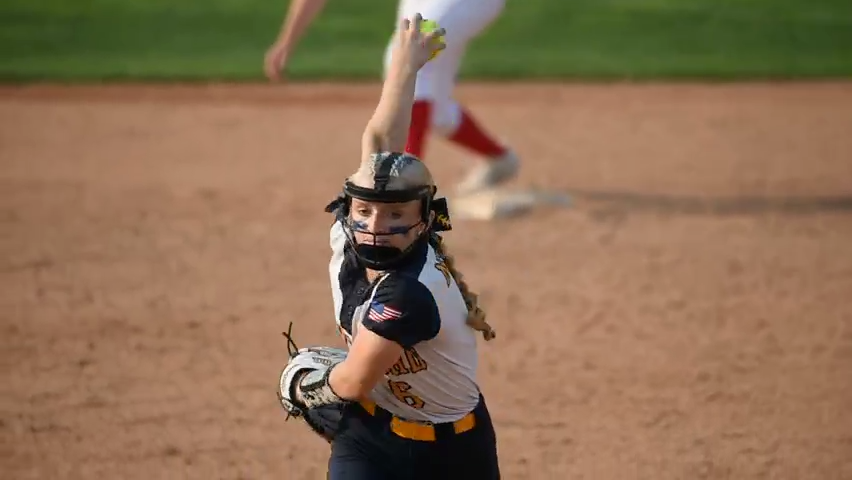 Whiteford pitcher Unity Nelson records the final outs of an 8-0 victory over Lainsburg in the Division 3 state semifinals Friday.