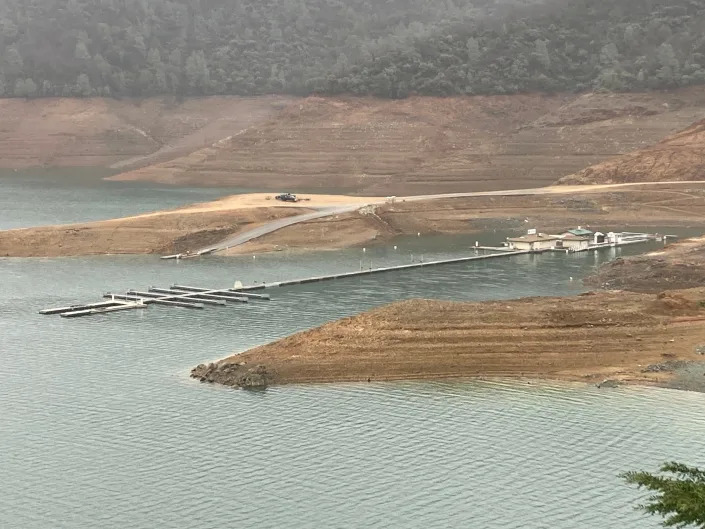 There are still plenty of brown patches at the Centimudi Boat Ramp at Lake Shasta on Tuesday, Jan. 3, 2023.