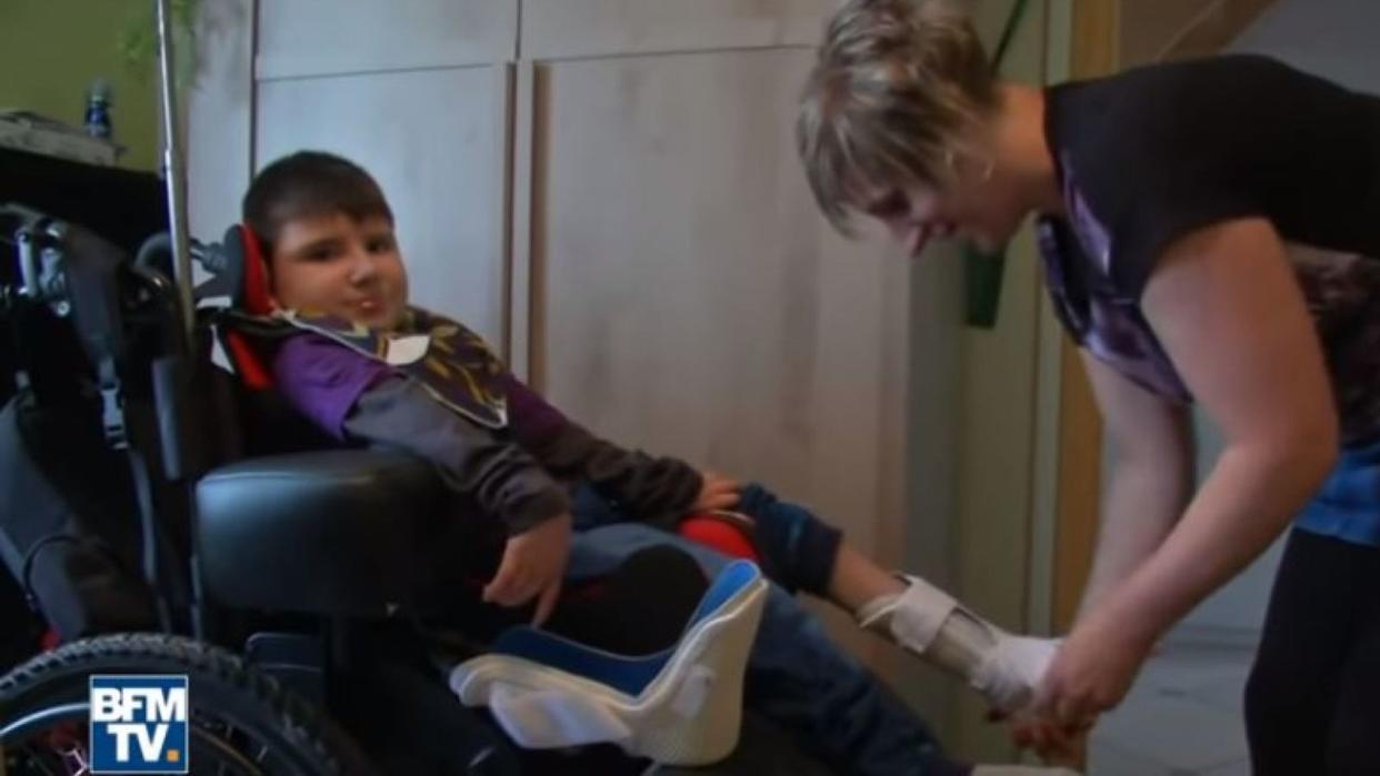 Nolan was left paralysed for life after eating a contaminated burger. Pic: BFMTV