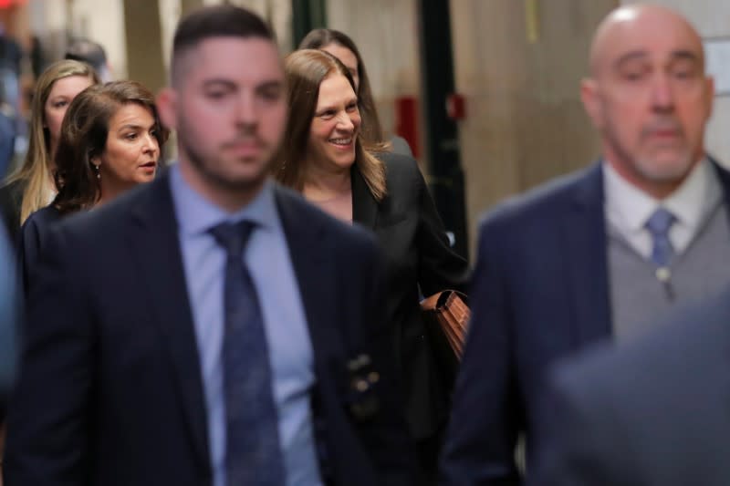 Actor Annabella Sciorra arrives to testify in the case of film producer Harvey Weinstein at New York Criminal Court in New York City