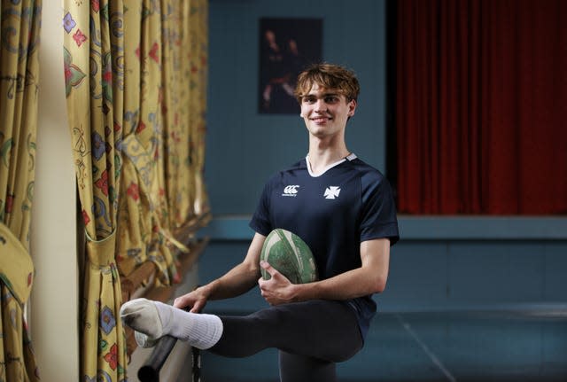 As a younger teenager Oscar played 2nd row for Methody College Belfast and has switched codes and will be taking a place to train as a ballet dancer in Italy (Liam McBurney/PA)