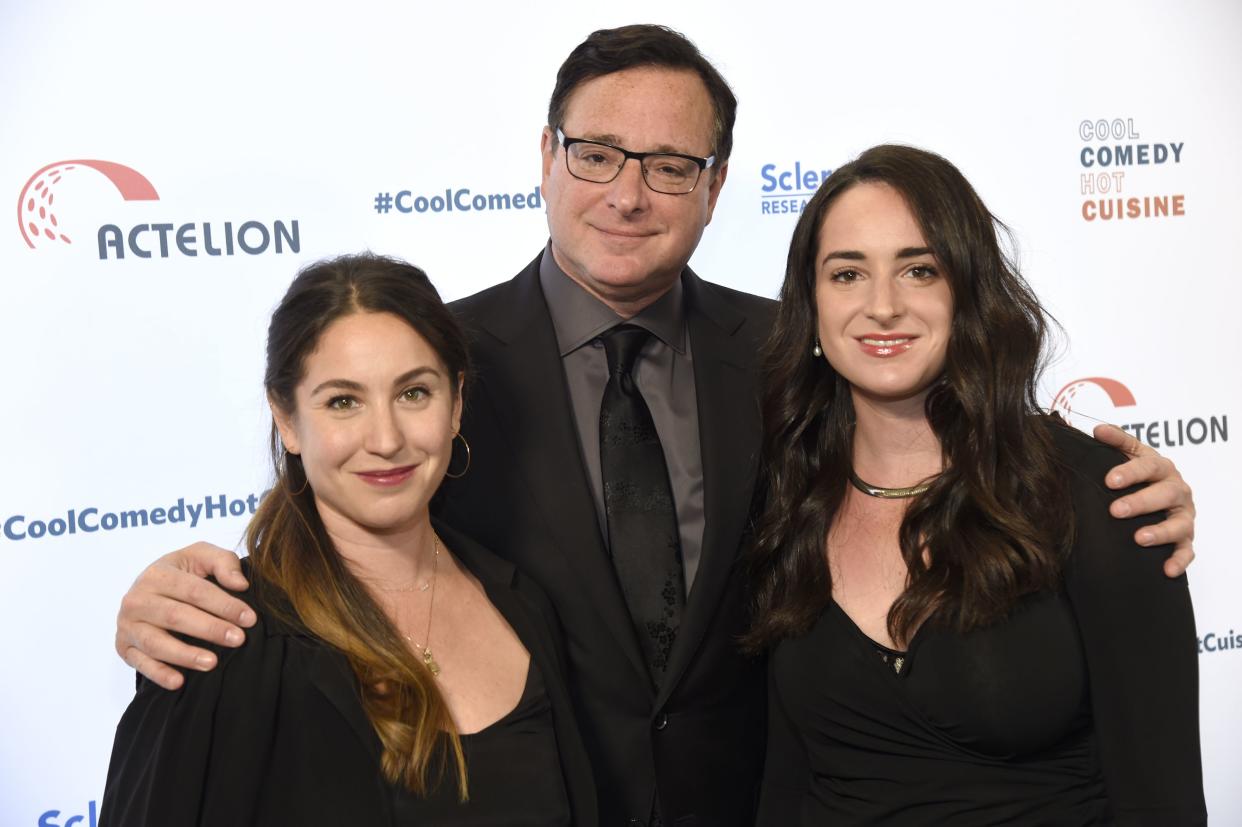 Aubrey Saget, from left, Bob Saget and Lara Saget attend the 30th annual Scleroderma Foundation Benefit at the Beverly Wilshire Hotel on Friday, June 16, 2017, in Beverly Hills, Calif.