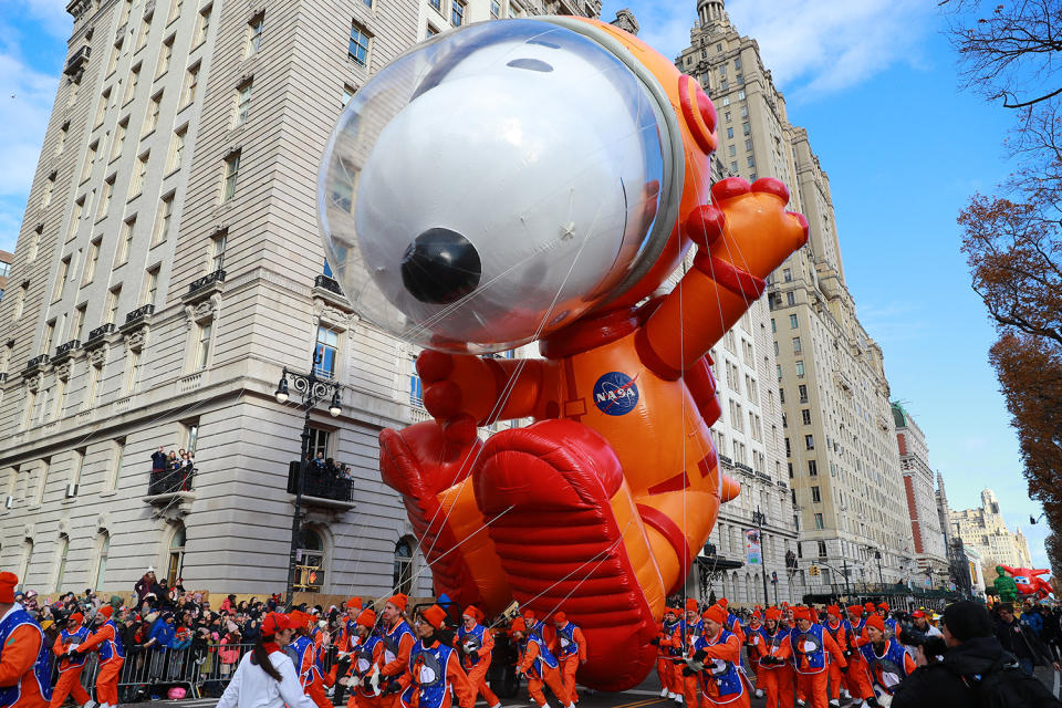 The world's most beloved beagle is getting an out-of-this-world makeover for 2019. Decked out in astronaut gear, the newest Snoopy balloon design marks the eighth version of Charles M. Schulz's treasured comic character and honors the 50th anniversary of the moon landing and future space missions. (Photo: Gordon Donovan/Yahoo News)