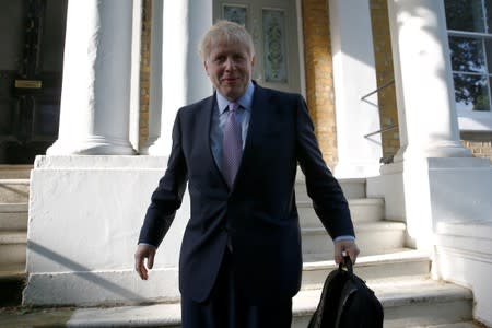 PM hopeful Boris Johnson leaves his home in London